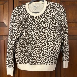J. Crew Women's Animal Print Sweater - Black and Cream